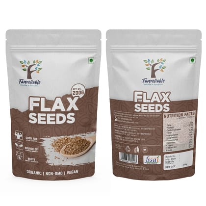 Famreliable Roasted Flaxseeds - 400g | Nutrient-Rich Snack | High in Omega-3, Fiber, and Protein | Gluten-Free (200g Pack of 2)