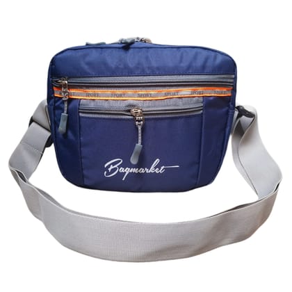 Crossbody Sling Bags For Men Travel Bag Tourist Bag,Colour Navy Blue (Size: 24 cm (L) x 18 cm (H) x 8 cm (W) Fabric - Hipora