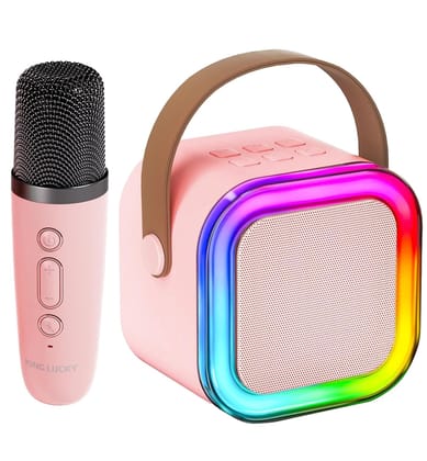 Mini Karaoke Machine for Kids,Portable Bluetooth Speaker with Wireless Microphone