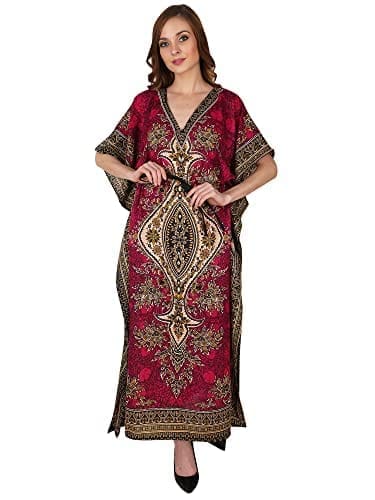 Ukal Women's Polyester Paisley Maxi Kaftan