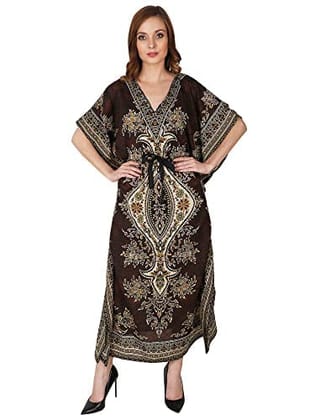 Ukal Women's Polyester Paisley Maxi Kaftan