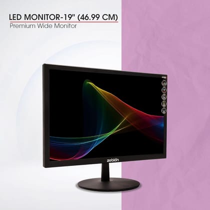 Zebion 18.5 inch HD Premium Wide Monitor | 1366x768 Resolution | VGA & HDMI Input (1 Year Warranty from Brand)