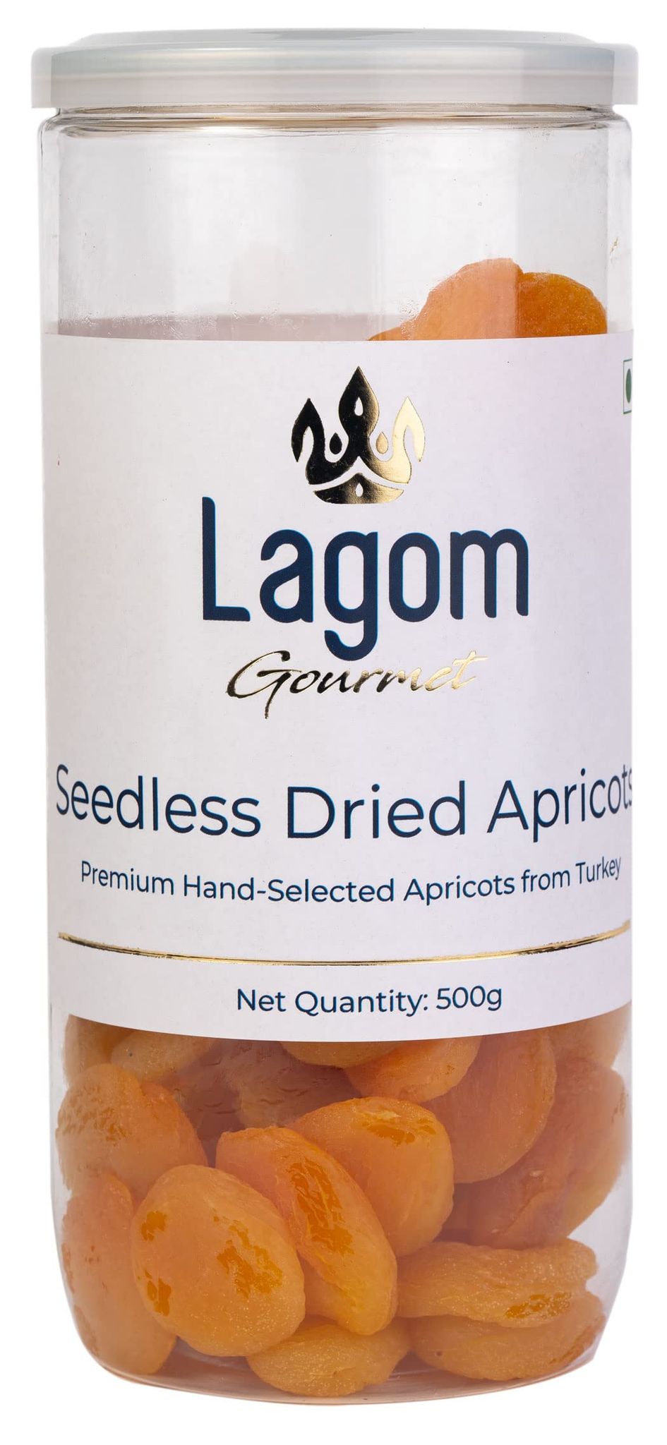 Lagom Turkish Dried Apricots 500g | Sun Dried | No Added Sugar | Gluten Free | Vegan | Non GMO | Apricots Dry Fruits