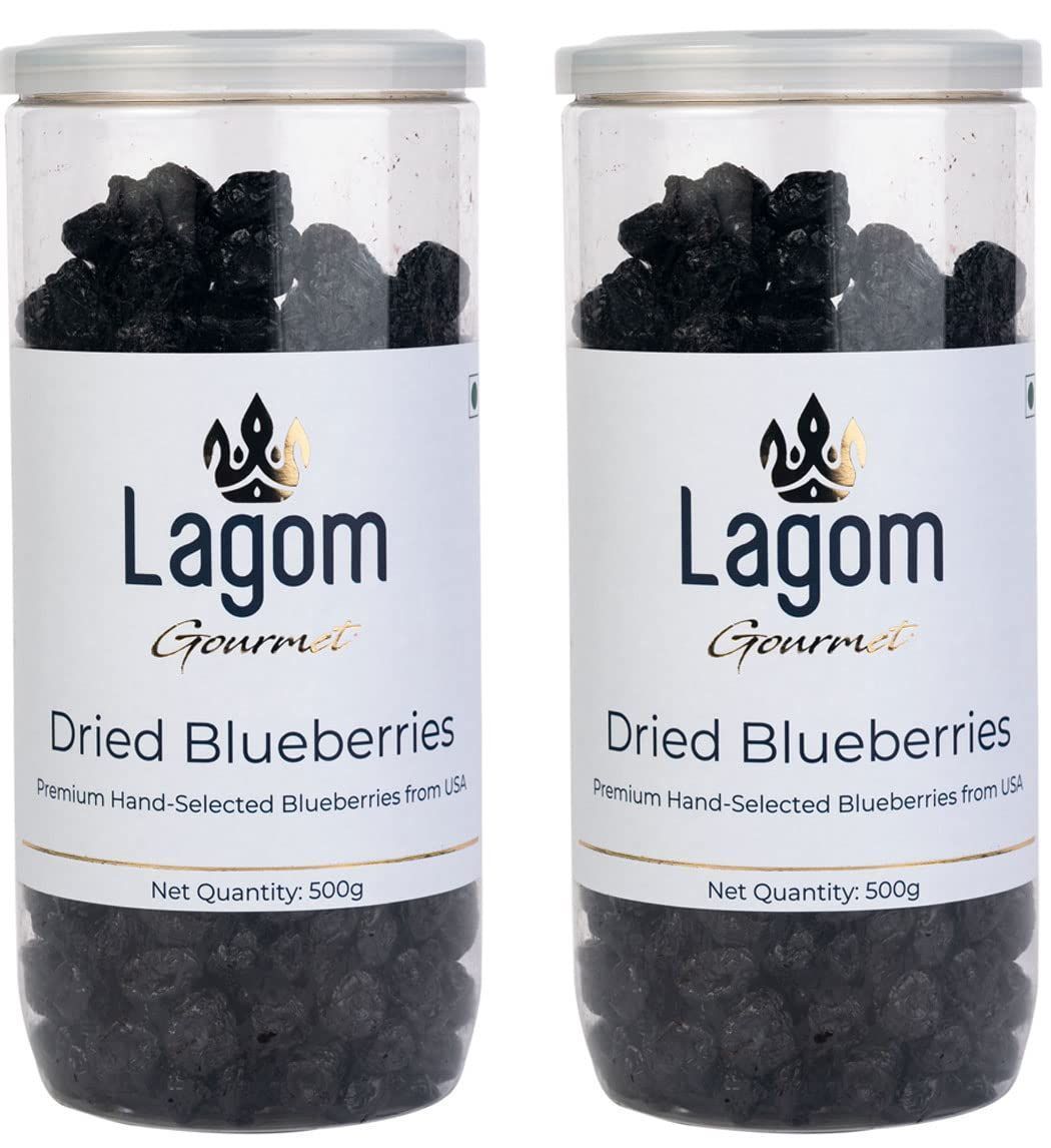 Lagom Classic American Dried Blueberries 1 kg | Gluten Free | Vegan | Plant Based | Non GMO | Blueberry Dry Fruit