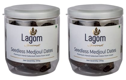 Lagom Gourmet Seedless Jumbo Medjoul / Medjool Dates 500g | All Natural | No Preservatives | No Added Sugar | Gluten Free | Vegan | Plant Based | Non GMO | Dates Dry Fruits | Khajur | Khajoor | Khejur