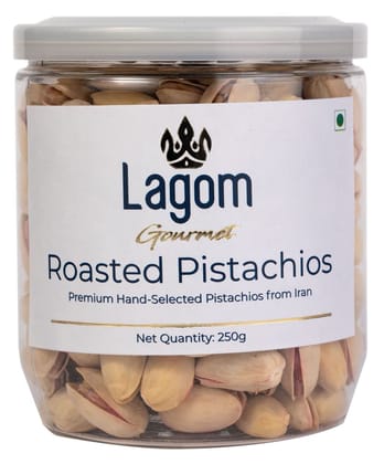 Lagom Gourmet Roasted & Salted Pistachios 250g | Lightly Salted | Dry Roasted | No Preservatives | No Artificial Flavors | Gluten Free | Vegan | Non GMO | Nuts | Pista Dry Fruits