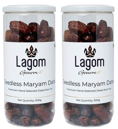 Lagom Gourmet Seedless Piarom Maryam Dates 1 kg | All Natural | No Preservatives | No Added Sugar | Gluten Free | Vegan | Plant Based | Non GMO | Dates Dry Fruits | Khajur | Khajoor | Khejur