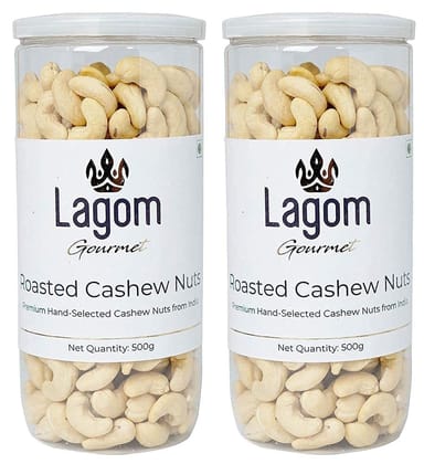 Lagom Gourmet Roasted & Salted Indian Cashew Nuts 1 kg | Kaju | Lightly Salted | Dry Roasted | Roasted To Perfection | No Preservatives | No Artificial Flavors | Gluten Free | Vegan | Non GMO | Nuts Dry Fruits