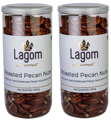 Lagom Gourmet Roasted Pecan Nuts 1 kg | Unsalted | All Natural | No Preservatives | No Additives | Gluten Free | Vegan | Non GMO | Nuts Dry Fruits