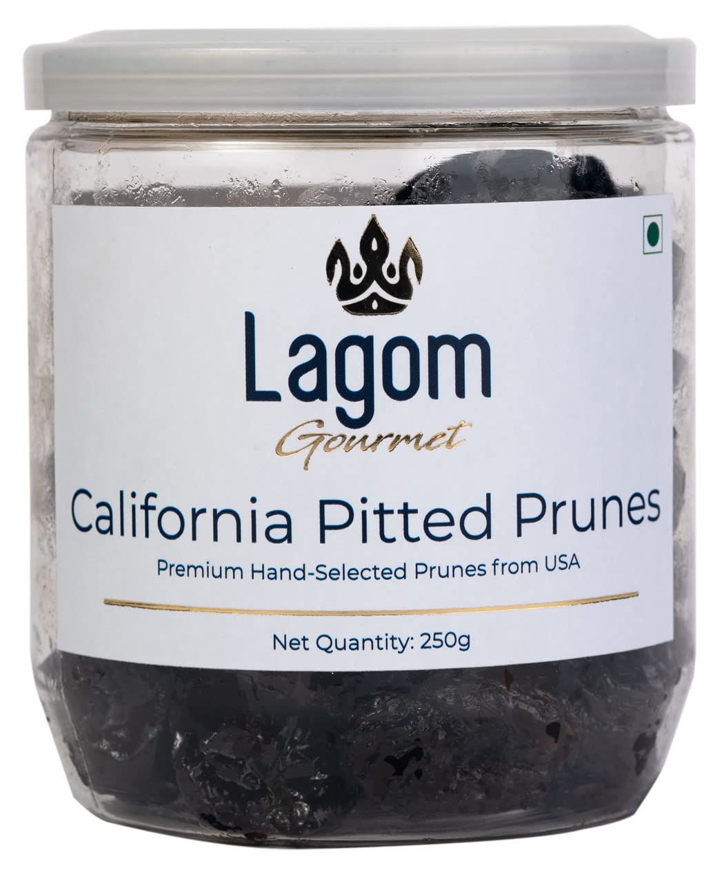 Lagom California Pitted Prunes 250g | Dried Plums | No Added Sugar | Gluten Free | Vegan | Non GMO | Dry Fruits