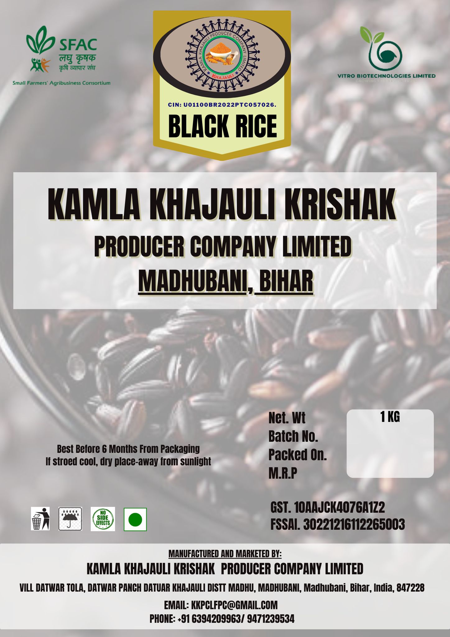 KAMLA KHAJAULI BLACK RICE - 1 KG