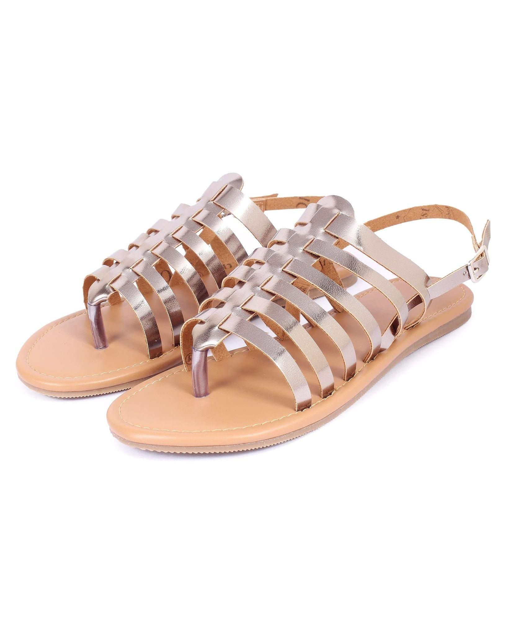 WOMEN Vintage Silver Flat Sandals