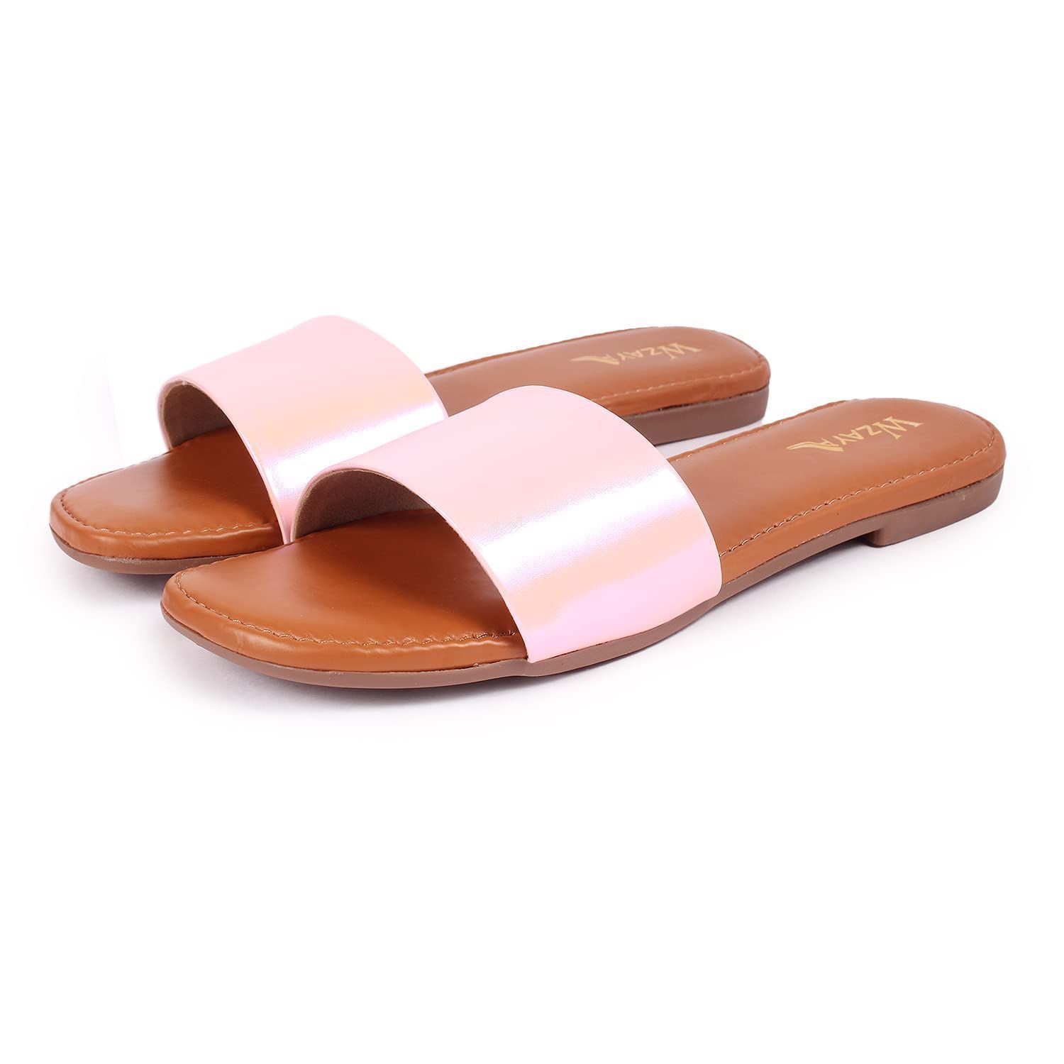 WOMEN FASHION FLAT PINK SLIP ONS