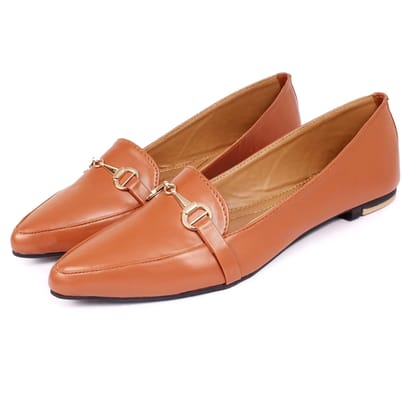 Women Ballerina Shoes TAN