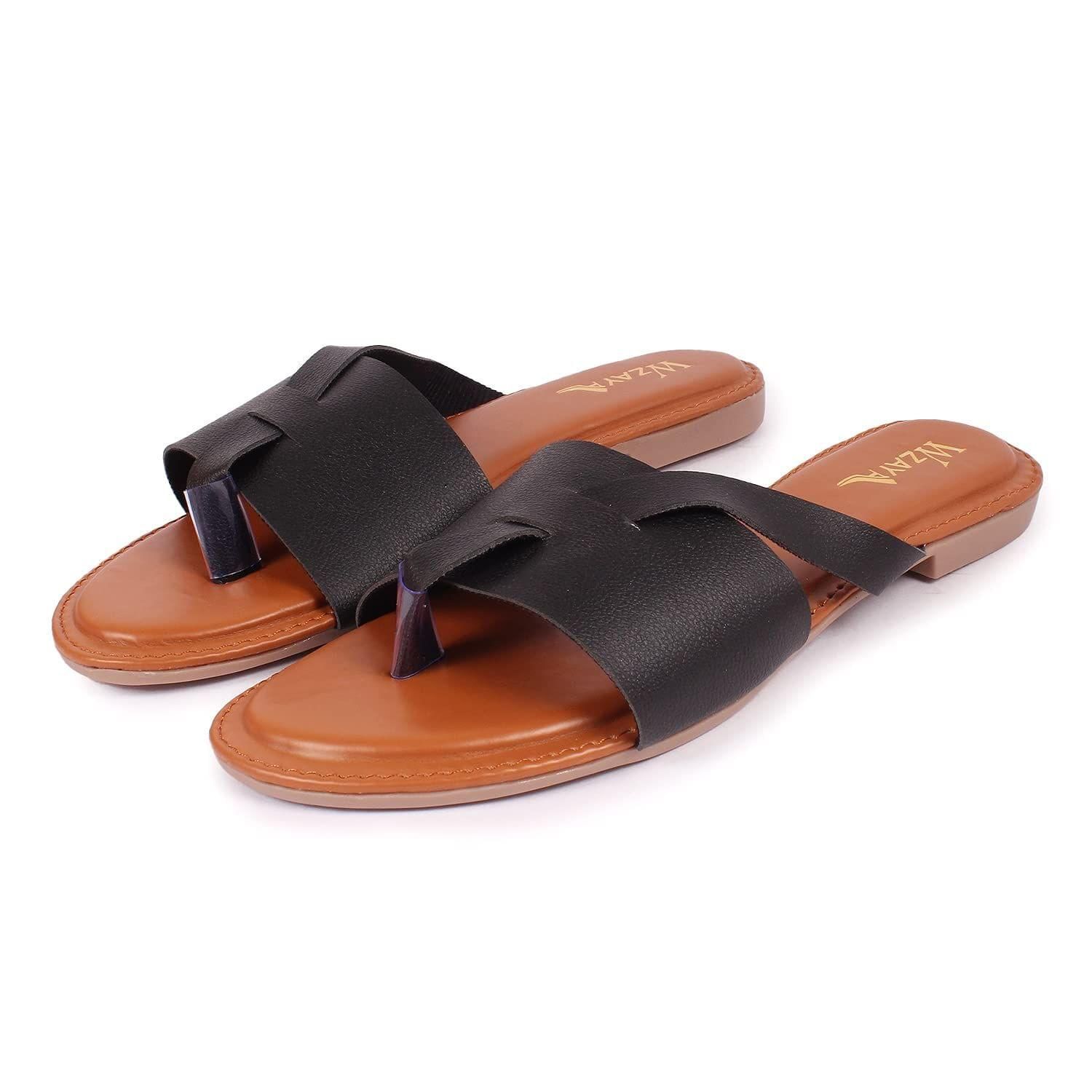 WOMEN FASHION FLAT BLACK SLIPPERS