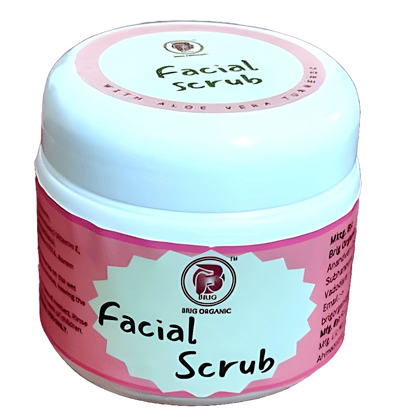 BRIG Facial Gold Scrub | With Aloe Vera Extracts, Turmeric & Vitamin E | Ubtan Scrub for Face Brightening & Glowing | For Men & Women 100gm.