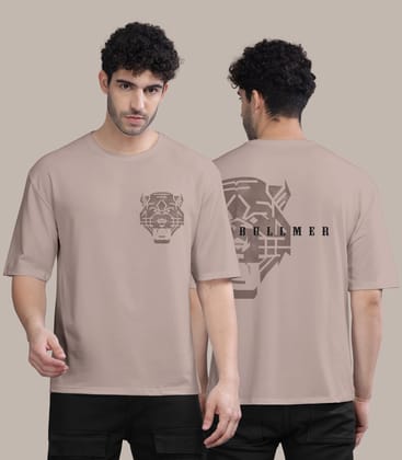 BULLMER Lavender Front and Back Printed / Colourblock Baggy / Oversized Tshirt for Men