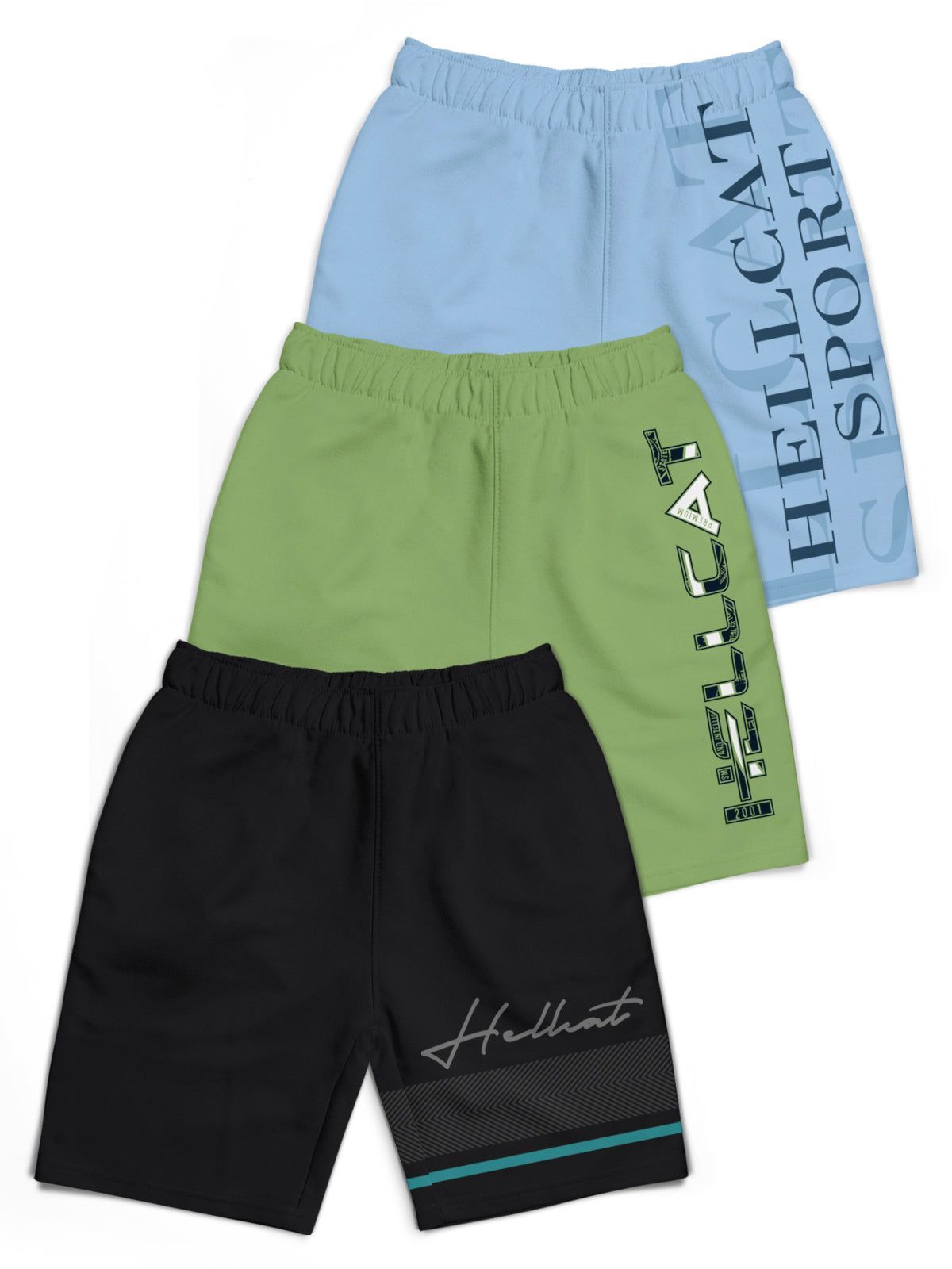 Trendy Typographic With Branding Printed Shorts for Girls - Pack of 3