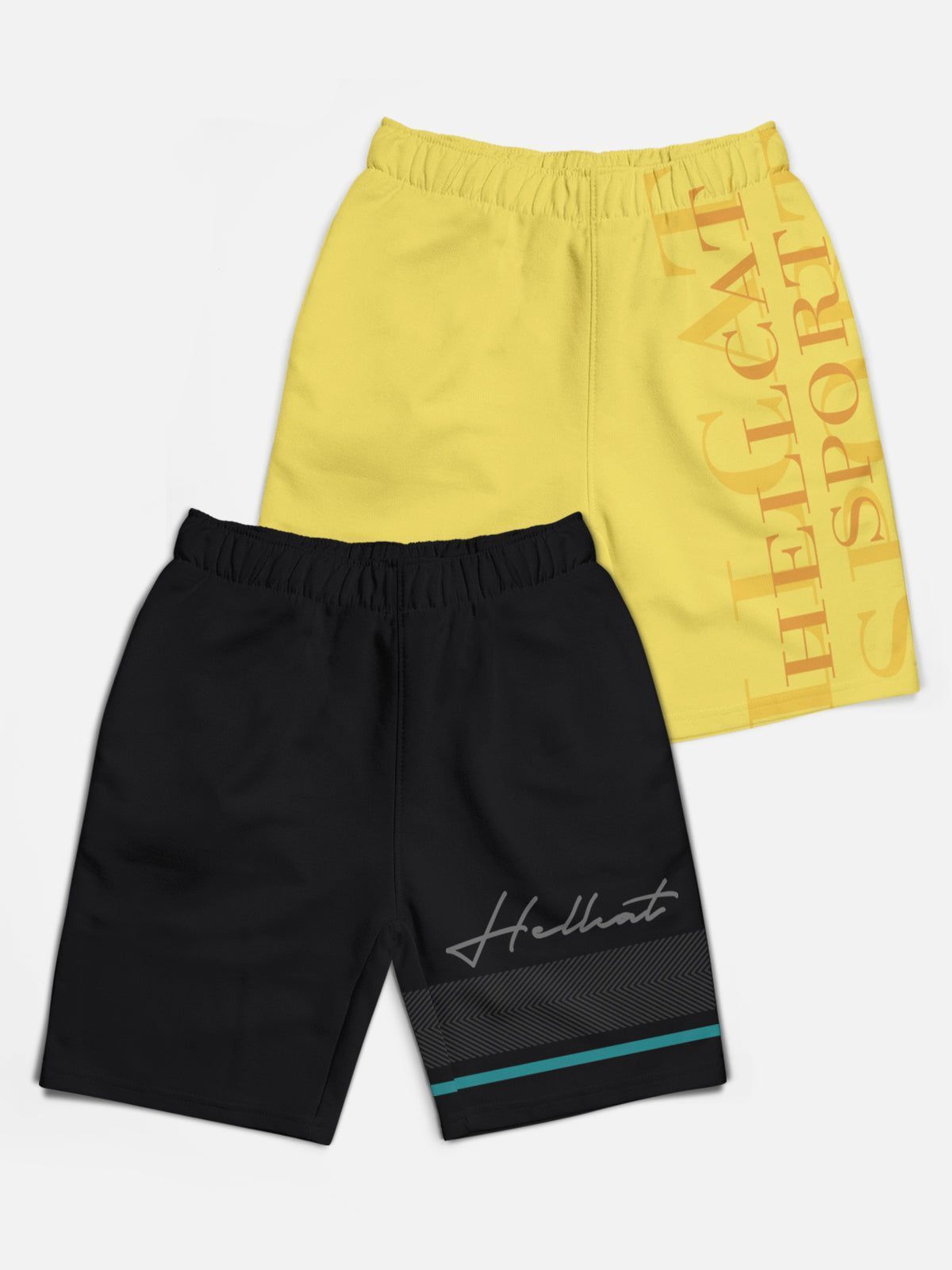 Trendy Typographic With Branding Printed Shorts for Boys - Pack of 2