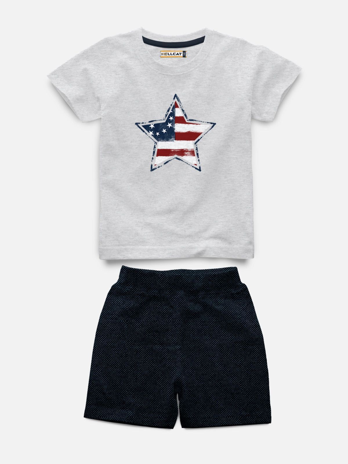 Half Sleeve Printed Tshirt with Comfy Solid Shorts for Infants & Toddler - Pack of 2 (1 T-shirt & 1 short)