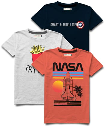 Trendy Pack of 3 Printed Half Sleeve T-shirt for Boys