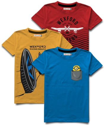 Trendy Pack of 3 Printed Half Sleeve T-shirt for Boys