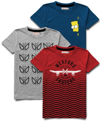 Trendy Pack of 3 Printed Half Sleeve T-shirt for Boys