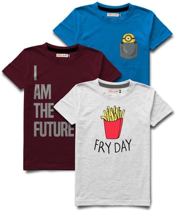 Trendy Pack of 3 Printed Half Sleeve T-shirt for Boys
