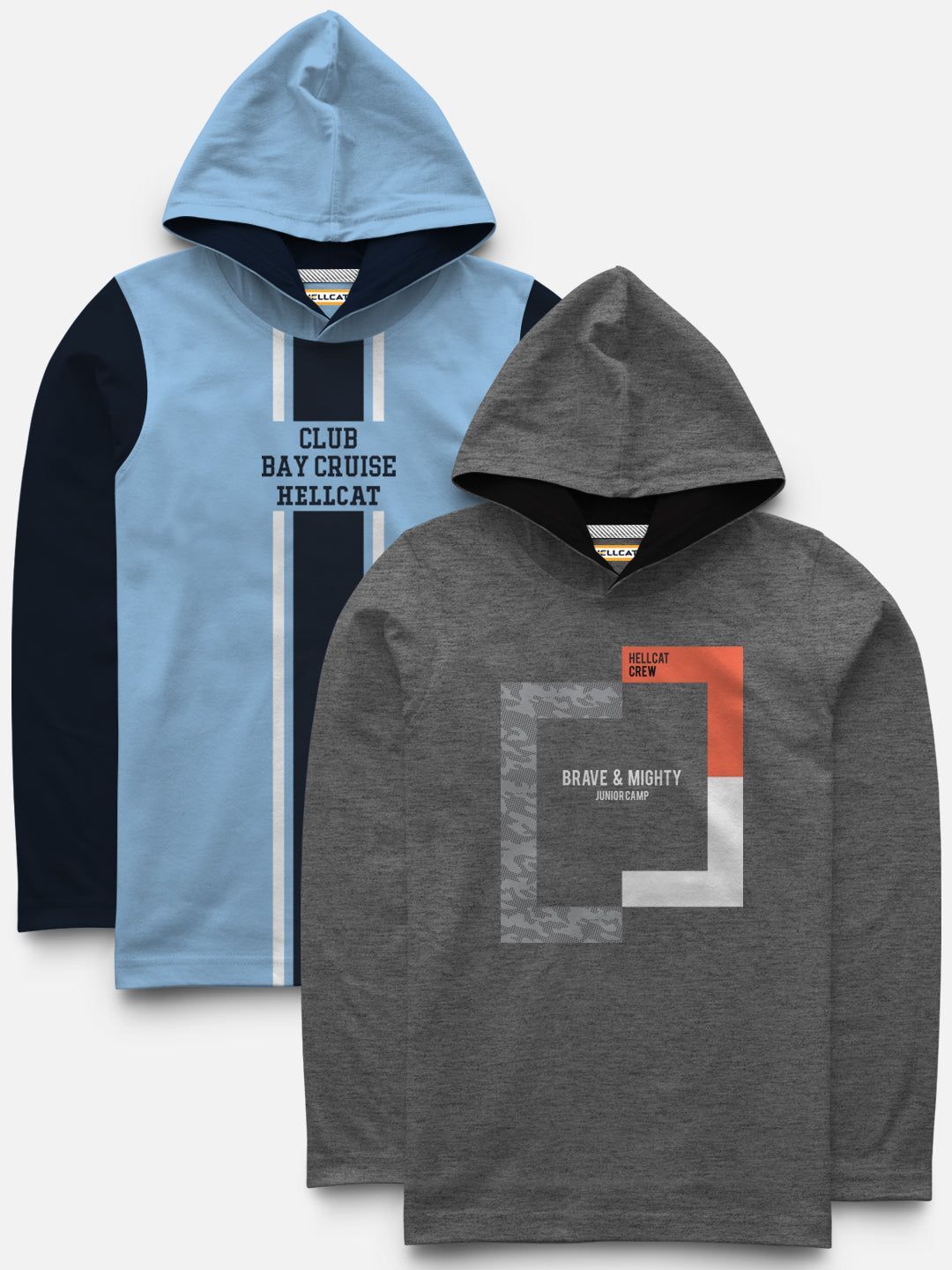 Trendy Pack of 2 Full Sleeve Hooded T-shirt for Boys