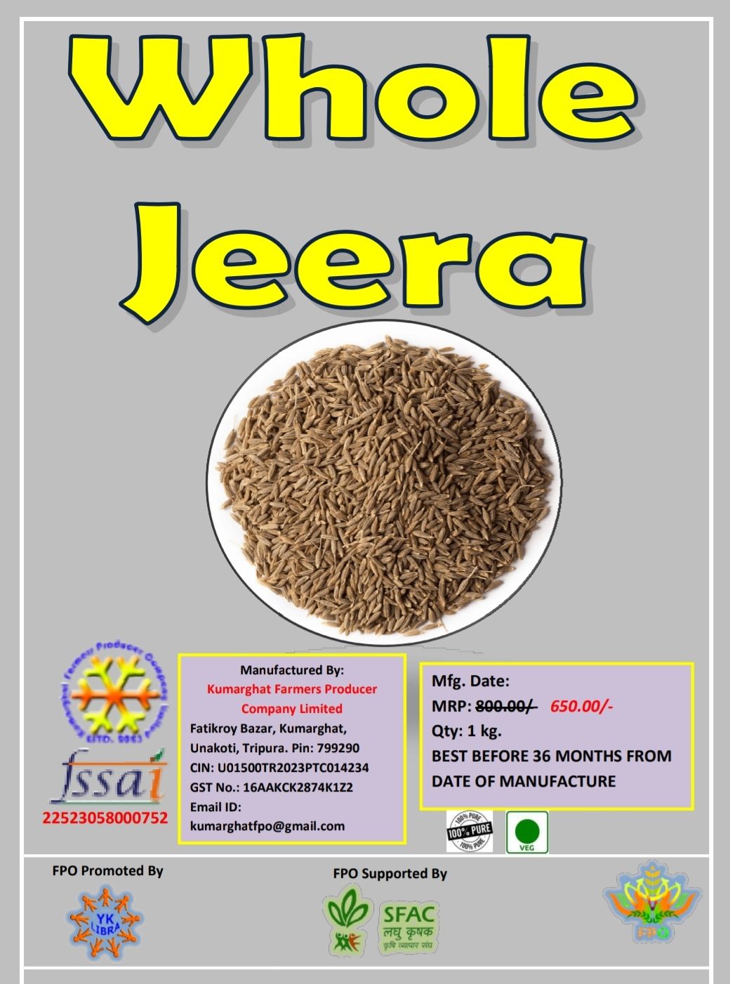 Whole Jeera- 1 KG