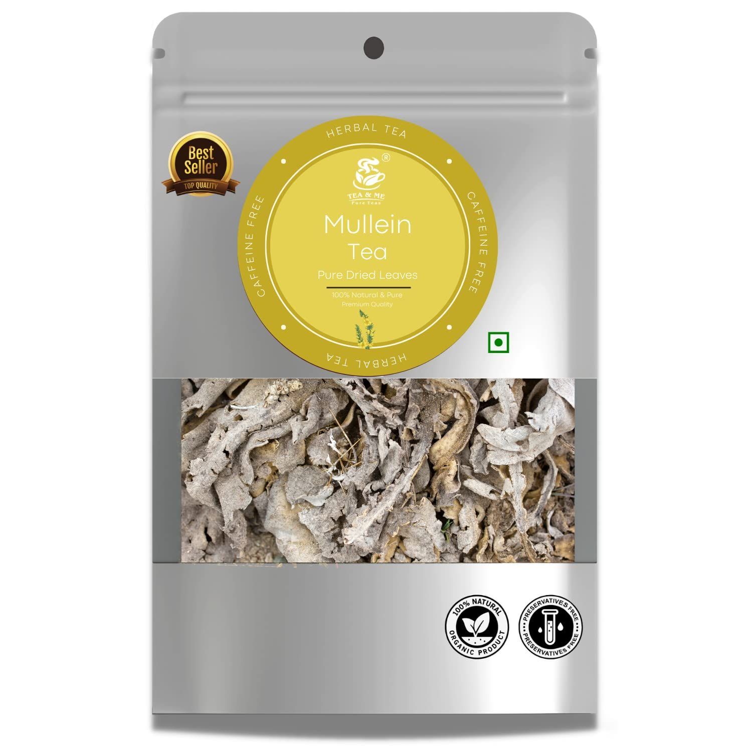 TEA & ME Mullein Tea for lungs Detox, Mullien tea Leaf May Help Boost Respiratory Health and Immune Support, Mullen tea is a Natural Sleep Aid, Natural Pain Relief, Natural Cleanse Herbal Tea