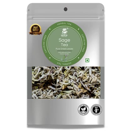 TEA & ME Dried Sage Leaves for Tea | Smudge Smudging, Energy, Reiki, Energy Block Removal | Blood Sugar Support, Nutrient-Rich, Antioxidant-Packed - 50g