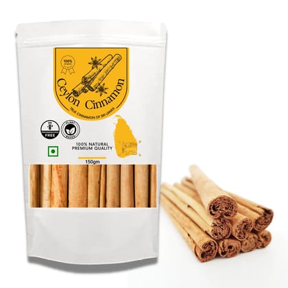 TEA & ME Sri Lankan Cinnamon Sticks | True Ceylon Dalchini Quills | Pure Cinnamon Sticks from Srilanka | Dalchini Sticks - 150Gm