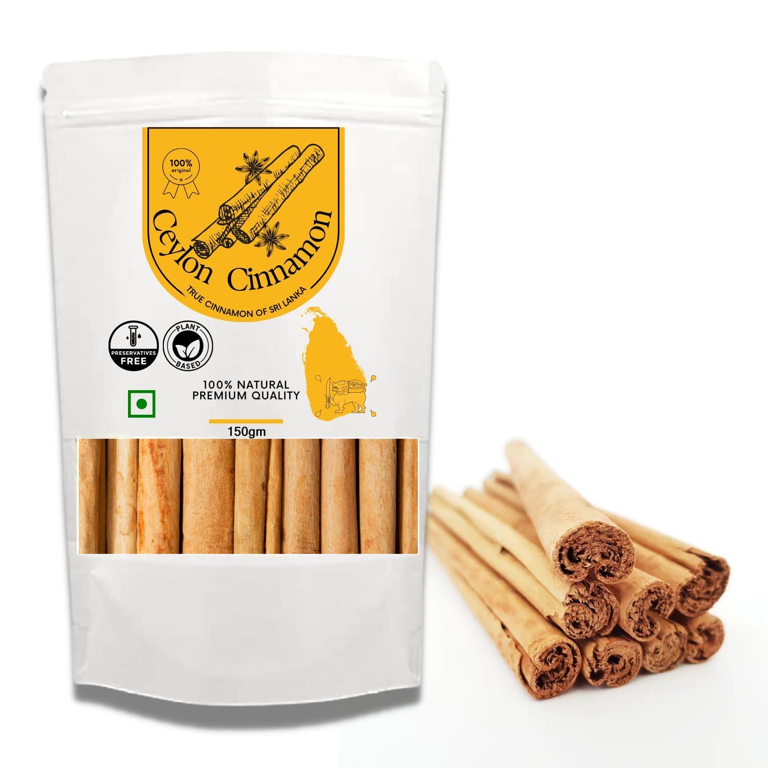 TEA & ME Sri Lankan Cinnamon Sticks | True Ceylon Dalchini Quills | Pure Cinnamon Sticks from Srilanka | Dalchini Sticks - 150Gm