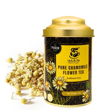 TEA & ME Chamomile Tea Loose Leaves Organic, Pure Chamomile Herbal Tea, Pure Whole Flower Buds of Chamomile for Sleep & Stress Relief, Camomile Detox Tea, Caffeine-Free Relaxing Tea For Insomnia