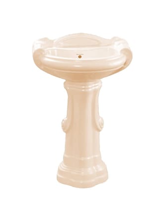 Belmonte Ceramic Big/Large Wash Basin for Bathroom Sterling 25 Inch X 18 Inch with Stand/Pedestal - Ivory