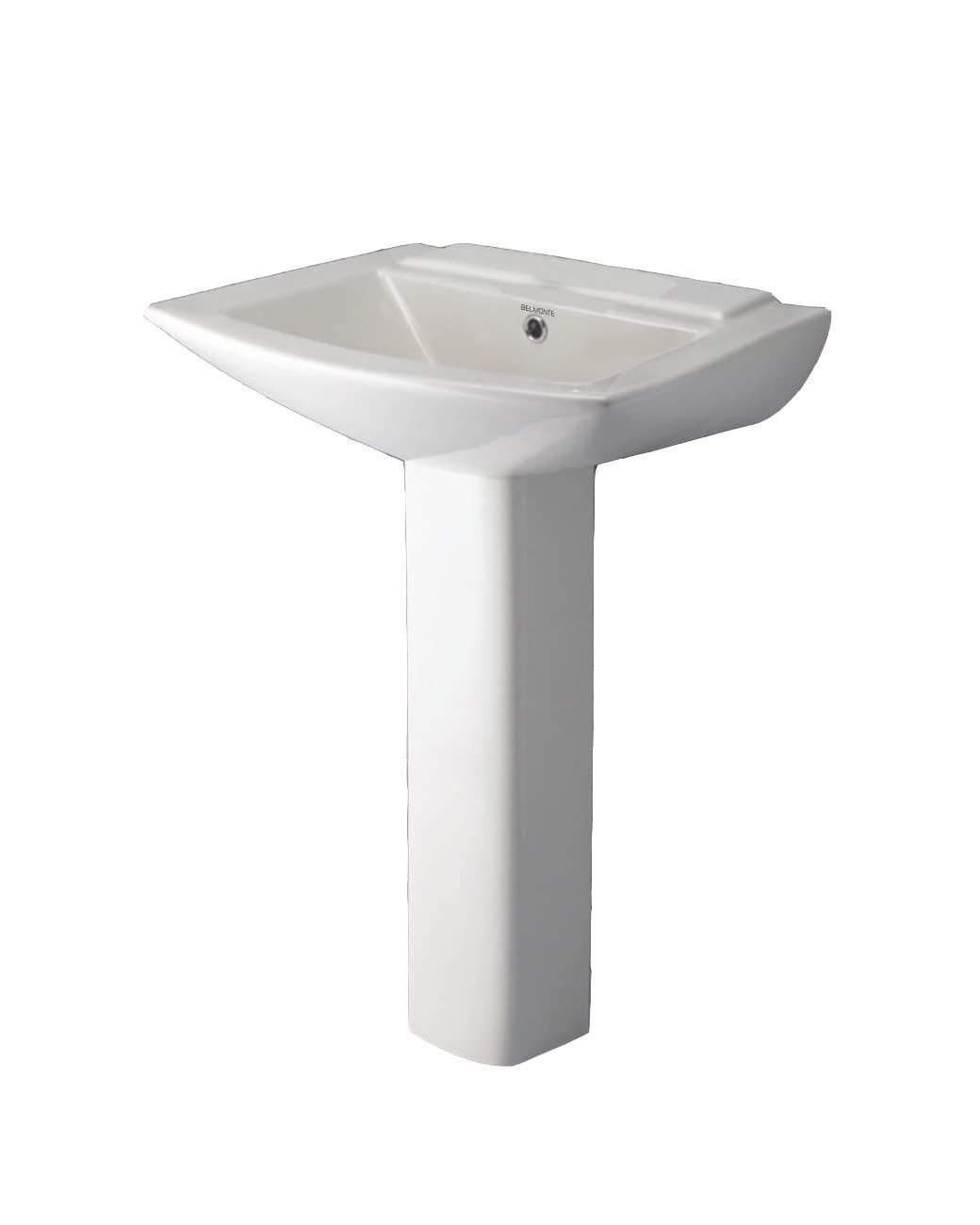 Belmonte Wash Basin Altis 23 Inch x 17 Inch with Pedestal - White