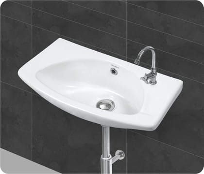 Belmonte Wall Hung Wash Basin, White, Glossy Finish