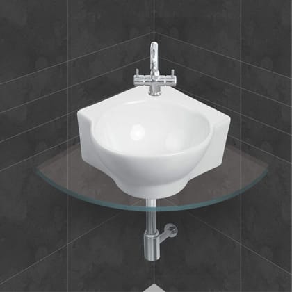 Belmonte 413 WHITE Wash Basin, White, Glossy Finish