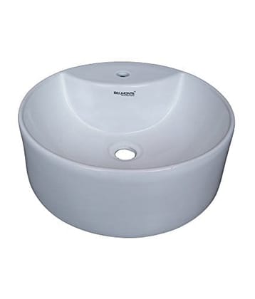 Belmonte Table Top Wash Basin Round 16 Inch x 16 Inch - White