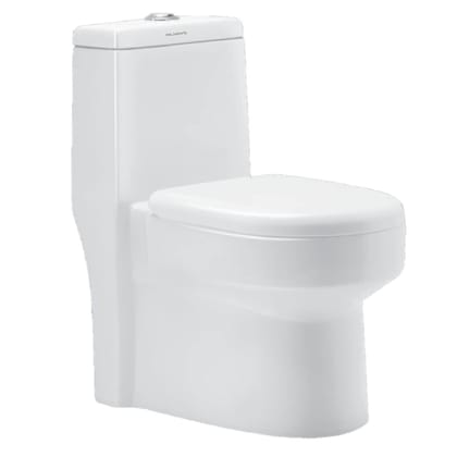 Belmonte Ceramic One Piece Western Toilet Commode Water Closet Dune Outlet Location Floor Side Bottom S Trap Distance 215mm 8.5 Inch - White