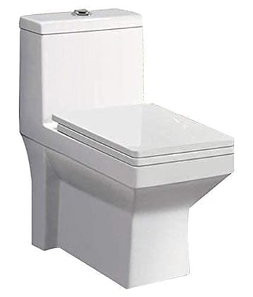 Belmonte Ceramic One Piece Western Commode Toilet Water Closet EWC Ripone Outlet Location Floor Side Bottom S Trap Distance 225mm 9 Inch - White