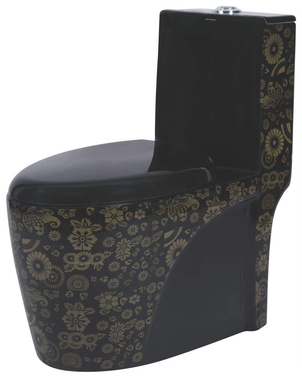 Belmonte Ceramic Designer One Piece Western Toilet Commode Water Closet Ewc Floor Mounted Outlet Location Floor Side Bottom Numero S Trap 225mm 9 Inch Printed Black Color