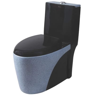 Belmonte Ceramic Designer One Piece Floor Mounted Outlet Location Floor Side Bottom Western Toilet Commode Water Closet Ewc Numero S Trap 225mm 9 Inch Rustic Black Color