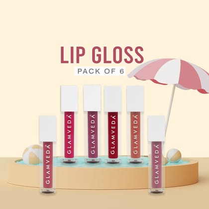 Glamveda X Rashami Desai Serum Infused Mini Lip Gloss Pack of 6