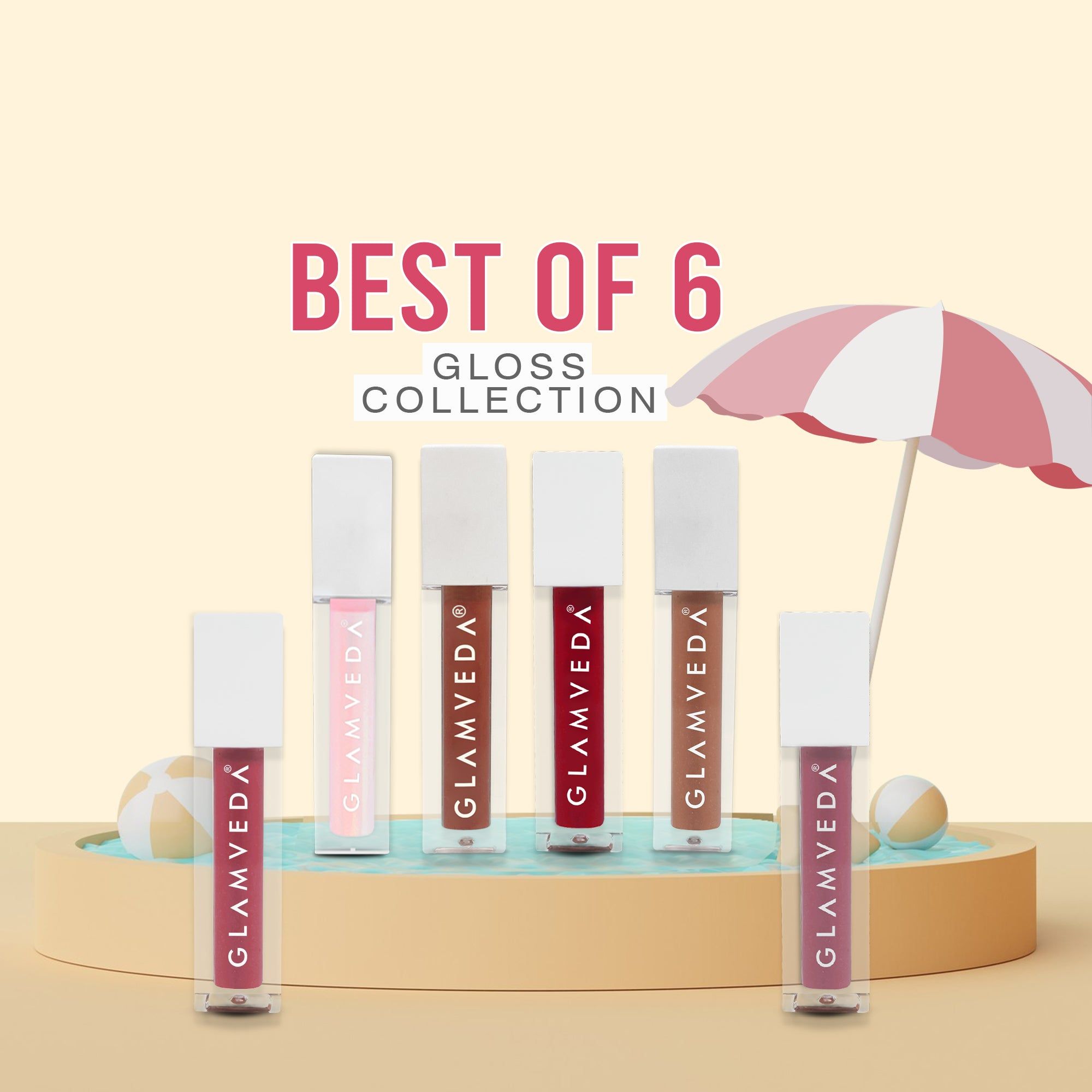 Glamveda X Rashami Desai's Best of 6 Mini Lip Gloss collection