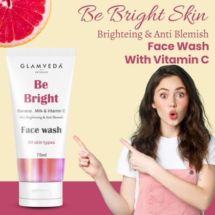 Glamveda Be Bright Skin Brighteing & Anti Blemish Face Wash With Vitamin C