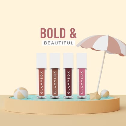 Glamveda X Rashami Desai Mini Liquid Lipstick Bold & Beautiful Combo 4.8ml