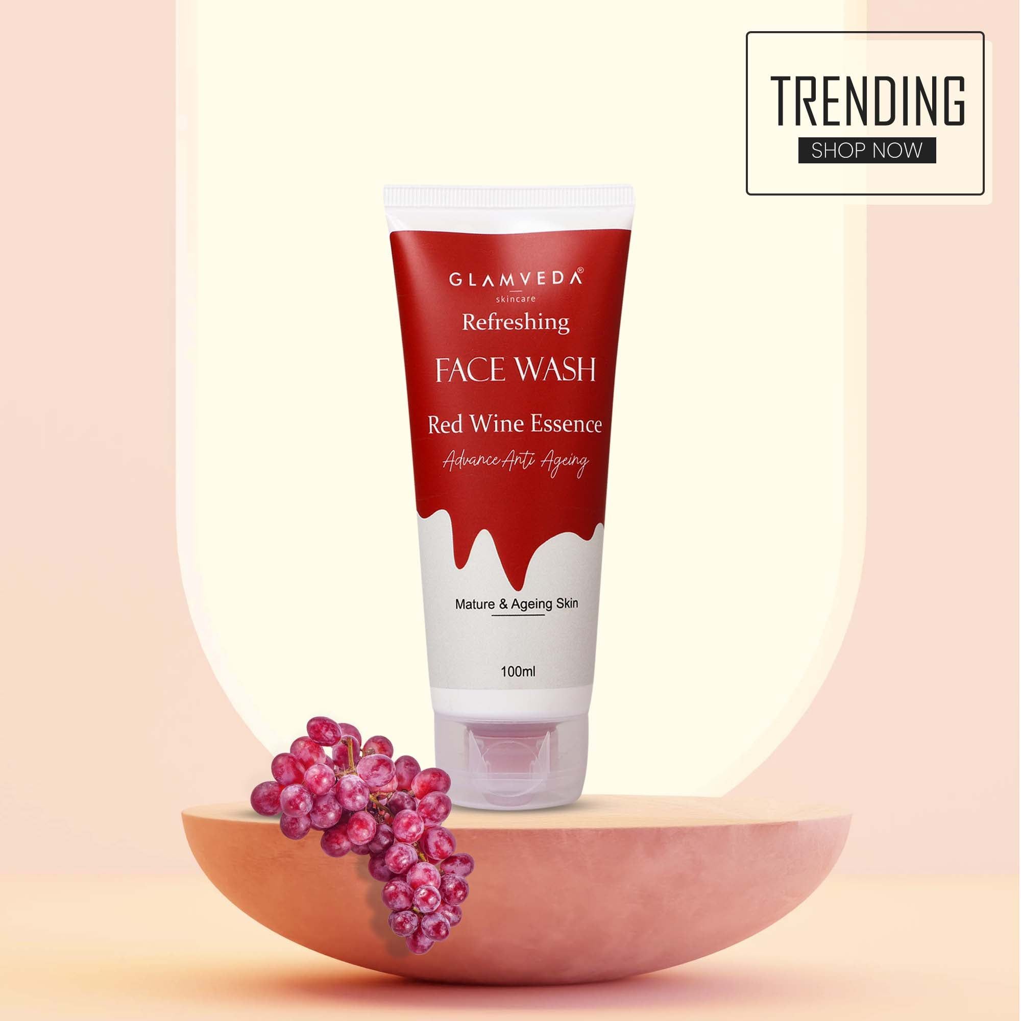 Glamveda Red Wine Advance Anti Ageing Face Wash