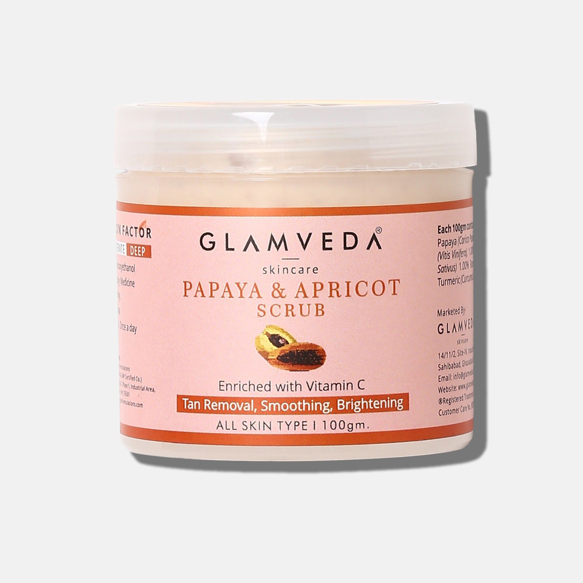 Glamveda Papaya & Apricot Anti Tan Scrub 100gm